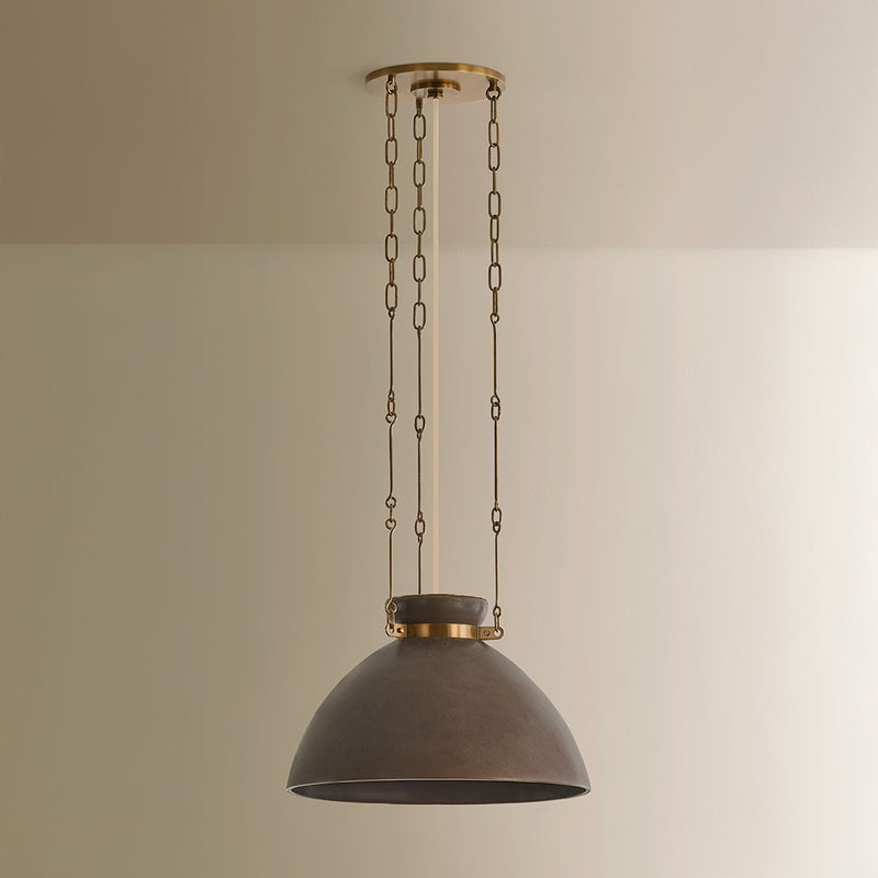 Troy Lighting Allston 1 Light 18"H Pendant, Patina Brass