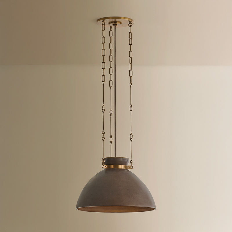 Troy Lighting Allston 1 Light 18"H Pendant, Patina Brass