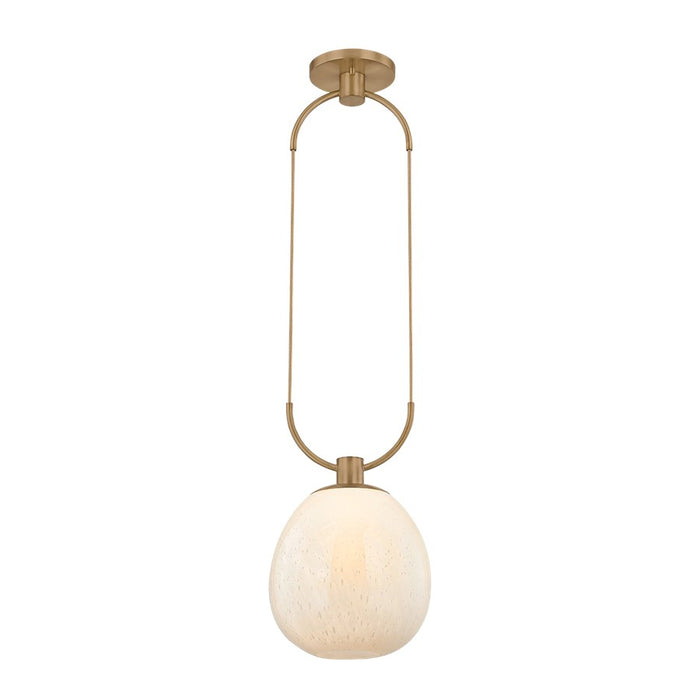 Troy Lighting Jove 1 Light Pendant, Patina Brass/Seeded Cloud - F7510-PBR