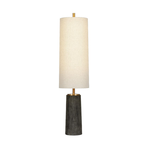 Troy Lighting Thane 3Lt Floor Lamp, Brass/Grey/Natural Linen - PFL1156-PBR-CDG