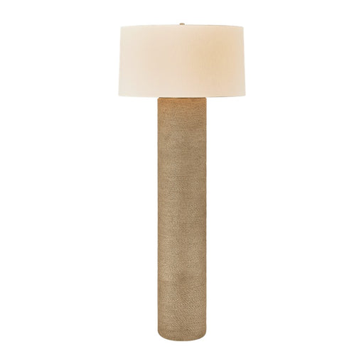 Troy Lighting Roan 1Lt Floor Lamp, Patina Brass/Off White Linen - PFL1965-PBR