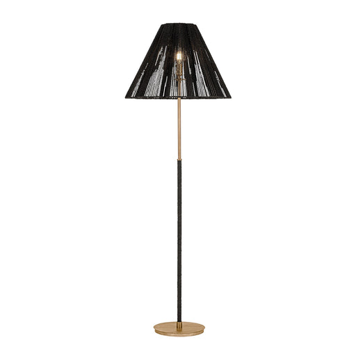 Troy Lighting Sonoma 1Lt Floor Lamp, Gold Leaf/Espresso Abaca Rope