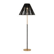 Troy Lighting Sonoma 1Lt Floor Lamp, Gold Leaf/Espresso Abaca Rope