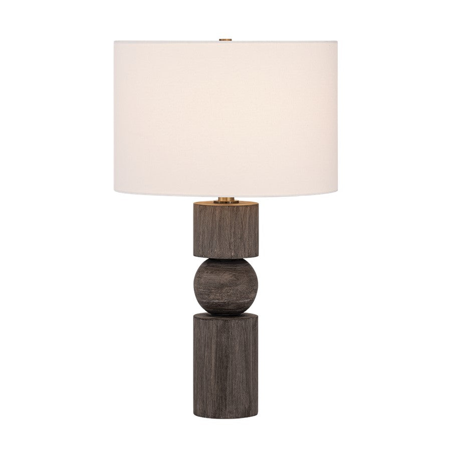Troy Lighting Ralston 1Lt Table Lamp, Patina Brass/White Linen 1 - PTL1429-PBR