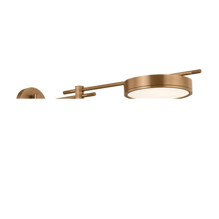 Troy Lighting Thatcher 1Lt Plug-in Sconce, Brass/White Linen - PTL1705-PBR