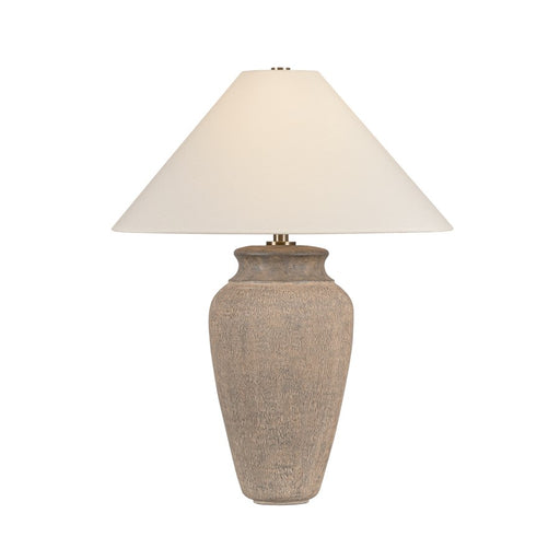 Troy Lighting Vessel 1Lt Table Lamp, Patina Brass/White Linen - PTL1729-PBR-CTU