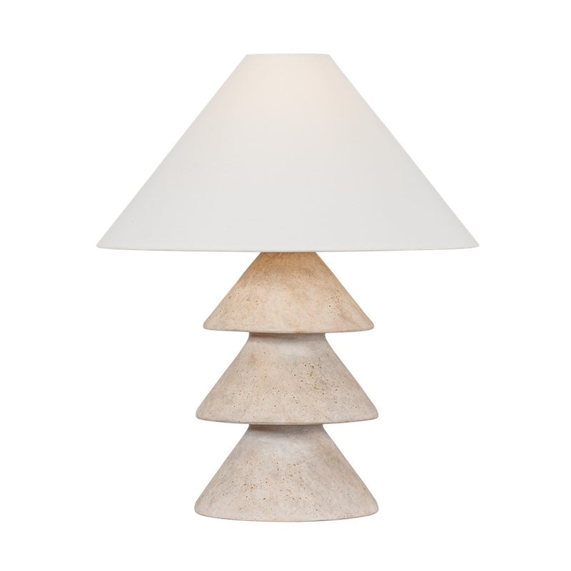 Troy Lighting Zettler 1Lt Table Lamp, Brass/Off White Linen - PTL1823-PBR-CAV