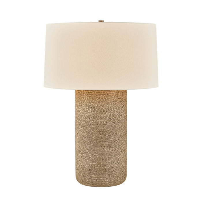 Troy Lighting Roan 1Lt Table Lamp, Patina Brass/Off White Linen - PTL1931-PBR