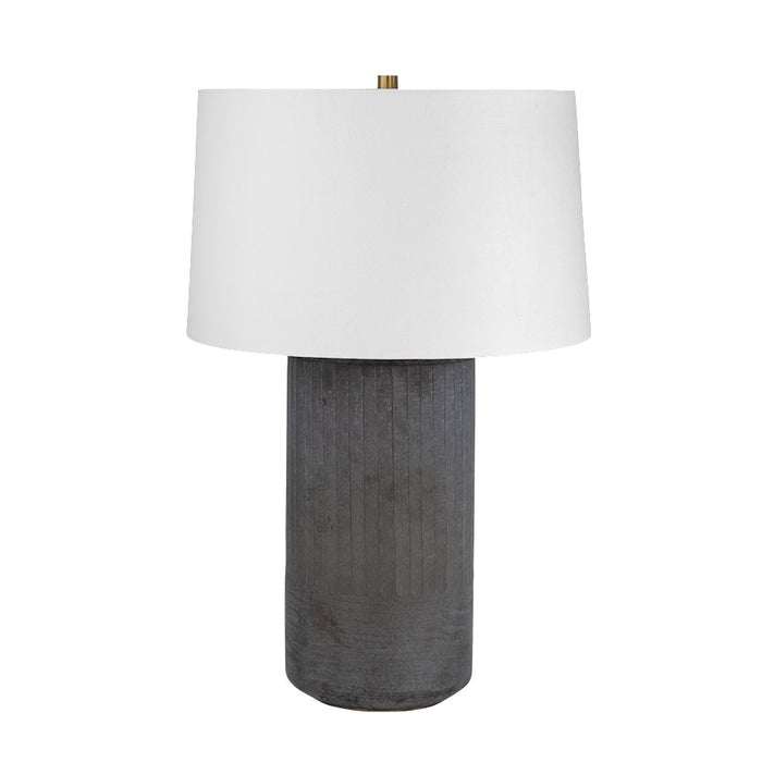Troy Lighting Greyson 1Lt Table Lamp, Patina Brass/Off White Linen - PTL4429-PBR