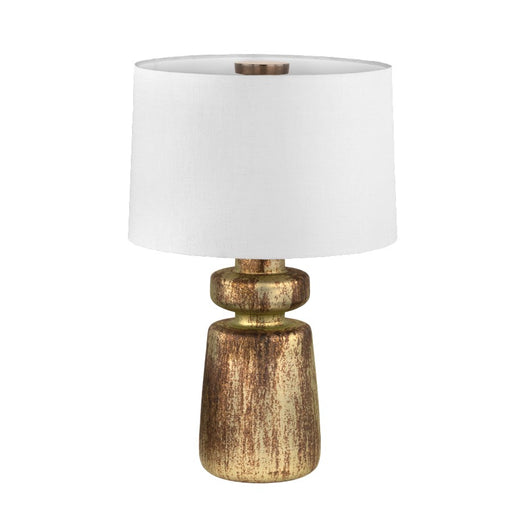 Troy Lighting Terron 1Lt 28" Table Lamp, Patina Brass/White Linen - PTL5128-PBR