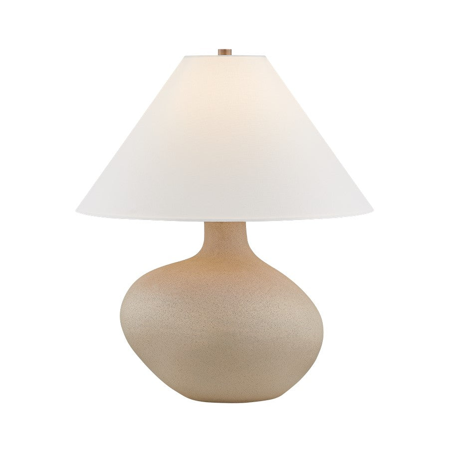 Troy Lighting Rebecca 1Lt Table Lamp, Rough Sand/White Linen - PTL5825-PBR-COS