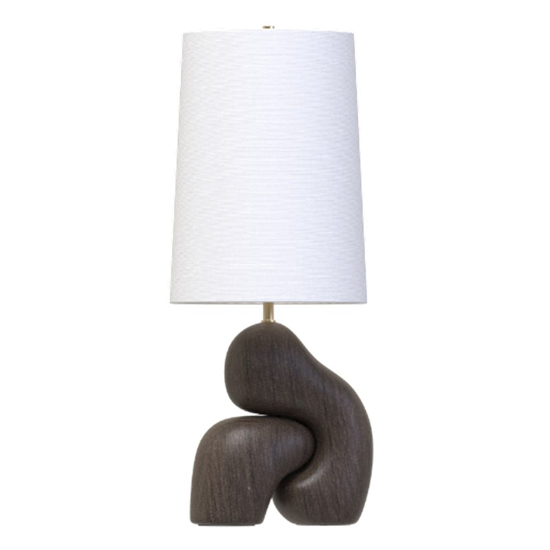 Troy Lighting Alyth 1 Light Table Lamp, Patina Brass/White Linen - PTL6133-PBR