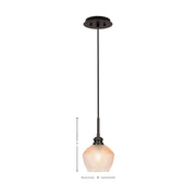 Toltec Edge 6in 1-Light Mini Pendant | Industrial Espresso Steel and Amber Textured Glass | Kitchen Island & Dining Room | 6 x 7 in | Model 1152-ES-4623