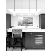 Toltec Franklin 5in 1-Light Mini Pendant | Modern Graphite and White Opal Glass | Kitchen Island & Dining Room | 4.5 x 7 in | Model 1201-GP-261