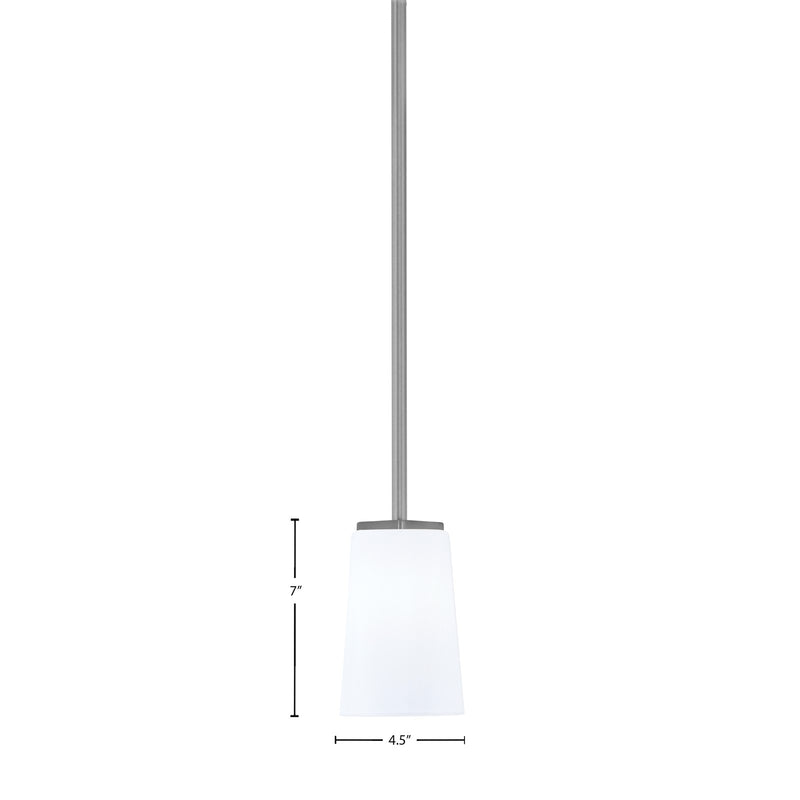 Toltec Franklin 5in 1-Light Mini Pendant | Modern Graphite and White Opal Glass | Kitchen Island & Dining Room | 4.5 x 7 in | Model 1201-GP-261