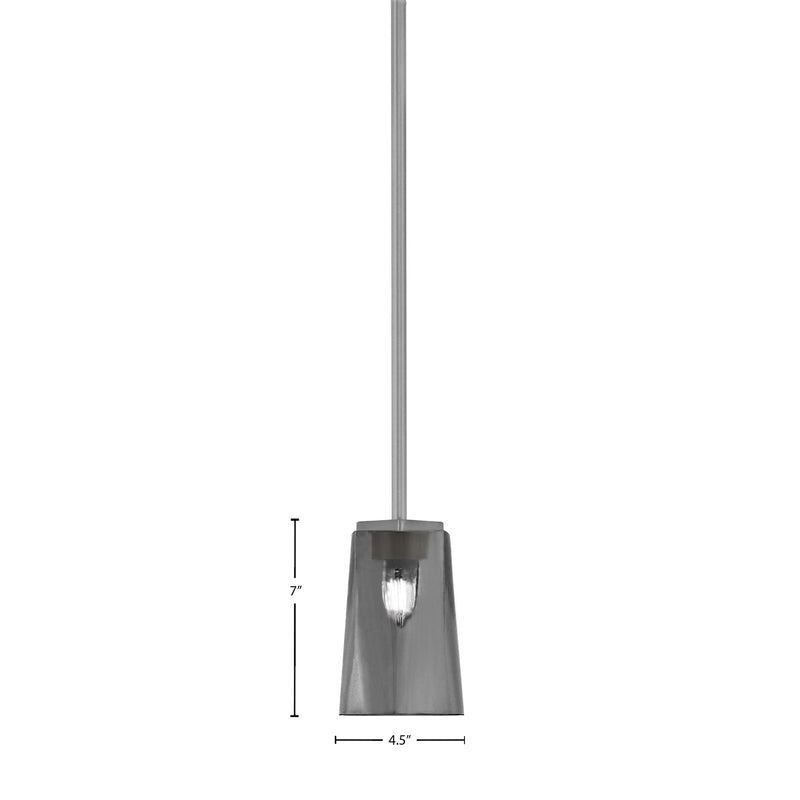 Toltec Franklin 5in 1-Light Mini Pendant | Modern Graphite and Smoke Bubble Glass | Kitchen Island & Dining Room | 4.5 x 7 in | Model 1201-GP-262