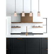 Toltec Franklin 5in 1-Light Mini Pendant | Modern Graphite and Amber Gradient Glass | Kitchen Island & Dining Room | 4.5 x 7 in | Model 1201-GP-263