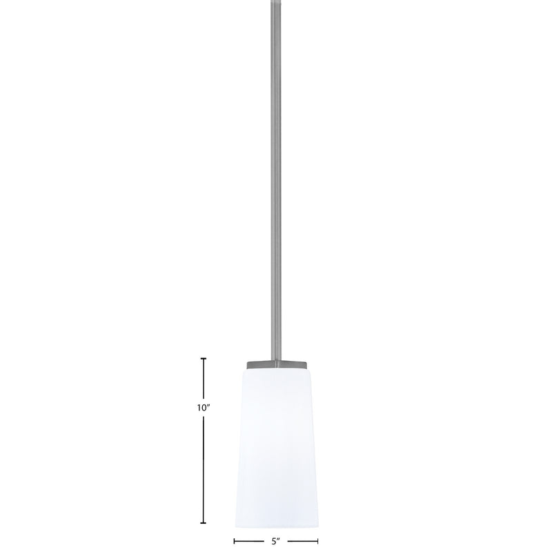 Toltec Franklin 5in 1-Light Mini Pendant | Modern Graphite and White Opal Glass | Kitchen Island & Dining Room | 5 x 10 in | Model 1201-GP-291