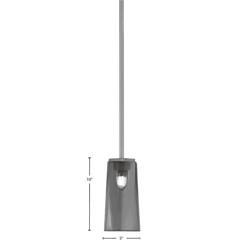 Toltec Franklin 5in 1-Light Mini Pendant | Modern Graphite and Smoke Bubble Glass | Kitchen Island & Dining Room | 5 x 10 in | Model 1201-GP-292