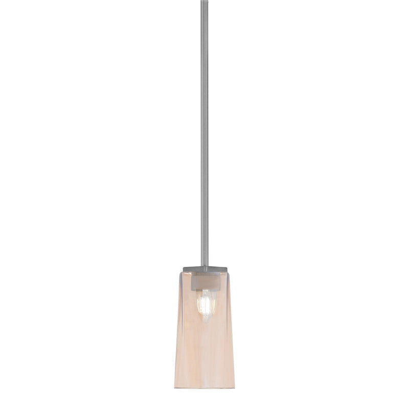 Toltec Franklin 5in 1-Light Mini Pendant | Modern Graphite and Amber Gradient Glass | Kitchen Island & Dining Room | 5 x 10 in | Model 1201-GP-293