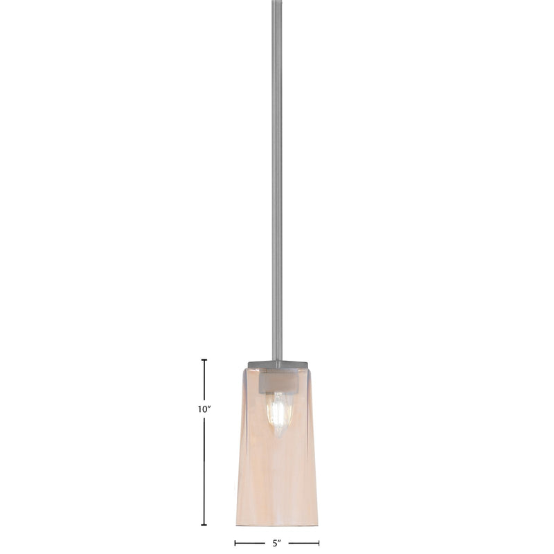 Toltec Franklin 5in 1-Light Mini Pendant | Modern Graphite and Amber Gradient Glass | Kitchen Island & Dining Room | 5 x 10 in | Model 1201-GP-293