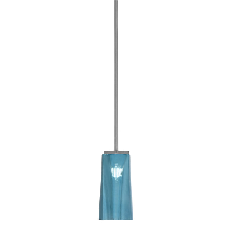 Toltec Franklin 5in 1-Light Mini Pendant | Modern Graphite and Blue Gradient Glass | Kitchen Island & Dining Room | 5 x 10 in | Model 1201-GP-295
