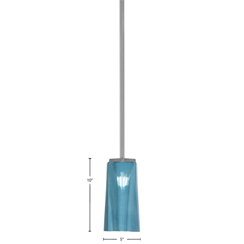 Toltec Franklin 5in 1-Light Mini Pendant | Modern Graphite and Blue Gradient Glass | Kitchen Island & Dining Room | 5 x 10 in | Model 1201-GP-295