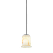 Toltec Franklin 5in 1-Light Mini Pendant | Modern Graphite and Natural Stone Shade | Kitchen Island & Dining Nook | 5 x 6 in | Model 1201-GP-4128