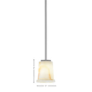 Toltec Franklin 5in 1-Light Mini Pendant | Modern Graphite and Natural Stone Shade | Kitchen Island & Dining Nook | 5 x 6 in | Model 1201-GP-4128