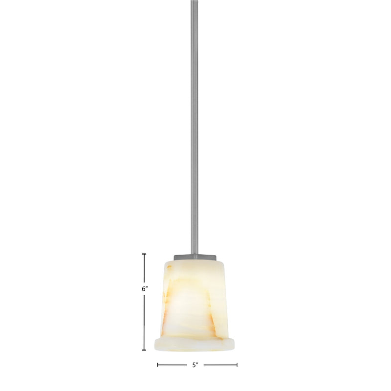 Toltec Franklin 5in 1-Light Mini Pendant | Modern Graphite and Natural Stone Shade | Kitchen Island & Dining Nook | 5 x 6 in | Model 1201-GP-4128