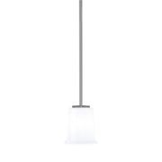 Toltec Franklin 5in 1-Light Mini Pendant | Modern Graphite and White Opal Glass | Kitchen Island & Dining Nook | 5 x 6 in | Model 1201-GP-5031