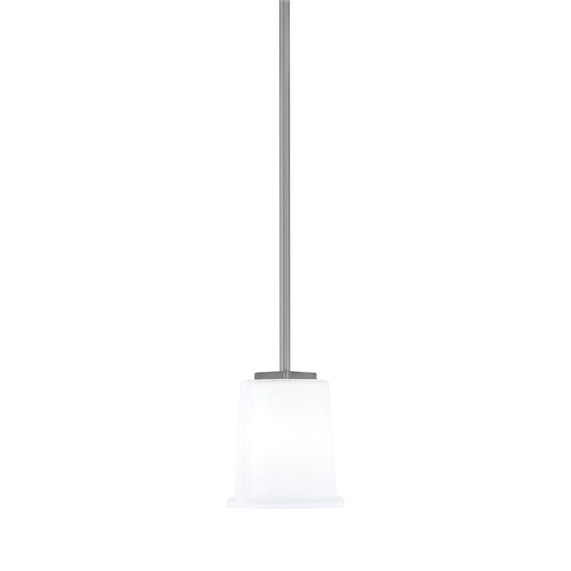 Toltec Franklin 5in 1-Light Mini Pendant | Modern Graphite and White Opal Glass | Kitchen Island & Dining Nook | 5 x 6 in | Model 1201-GP-5031