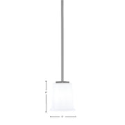 Toltec Franklin 5in 1-Light Mini Pendant | Modern Graphite and White Opal Glass | Kitchen Island & Dining Nook | 5 x 6 in | Model 1201-GP-5031
