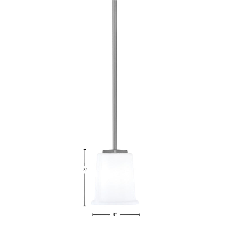 Toltec Franklin 5in 1-Light Mini Pendant | Modern Graphite and White Opal Glass | Kitchen Island & Dining Nook | 5 x 6 in | Model 1201-GP-5031