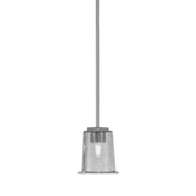 Toltec Franklin 5in 1-Light Mini Pendant | Modern Graphite and Smoke Bubble Glass | Kitchen Island & Dining Nook | 5 x 6 in | Model 1201-GP-5032