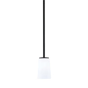 Toltec Franklin 1-Light Mini Pendant | Modern Matte Black and White Opal Glass | Kitchen Island & Dining Room | 4.5 x 7 in | Model 1201-MB-261