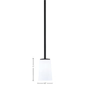 Toltec Franklin 1-Light Mini Pendant | Modern Matte Black and White Opal Glass | Kitchen Island & Dining Room | 4.5 x 7 in | Model 1201-MB-261