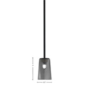Toltec Franklin 1-Light Mini Pendant | Modern Matte Black and Smoke Bubble Glass | Kitchen Island & Dining Room | 4.5 x 7 in | Model 1201-MB-262