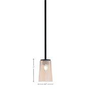 Toltec Franklin 1-Light Mini Pendant | Modern Matte Black and Amber Gradient Glass | Kitchen Island & Dining Room | 4.5 x 7 in | Model 1201-MB-263