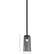 Toltec Franklin 5in 1-Light Mini Pendant | Modern Matte Black and Smoke Bubble Glass | Kitchen Island & Dining Room | 5 x 10 in | Model 1201-MB-292