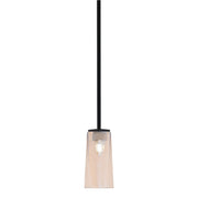 Toltec Franklin 5in 1-Light Mini Pendant | Modern Matte Black and Amber Gradient Glass | Kitchen Island & Dining Room | 5 x 10 in | Model 1201-MB-293