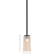 Toltec Franklin 5in 1-Light Mini Pendant | Modern Matte Black and Amber Gradient Glass | Kitchen Island & Dining Room | 5 x 10 in | Model 1201-MB-293