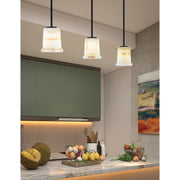 Toltec Franklin 5in 1-Light Mini Pendant | Modern Matte Black and Natural Stone Shade | Kitchen Island & Dining Room | 5 x 6 in | Model 1201-MB-4128