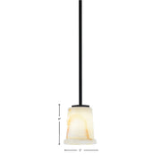 Toltec Franklin 5in 1-Light Mini Pendant | Modern Matte Black and Natural Stone Shade | Kitchen Island & Dining Room | 5 x 6 in | Model 1201-MB-4128