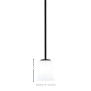 Toltec Franklin 5in 1-Light Mini Pendant | Modern Matte Black and White Opal Glass | Kitchen Island & Dining Room | 5 x 6 in | Model 1201-MB-5031