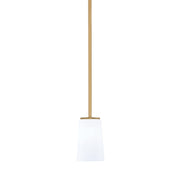 Toltec Franklin 4.5in 1-Light Mini Pendant | New Age Brass and White Opal Glass | Kitchen Island & Breakfast Bar | 4.5 x 7 in | Model 1201-NAB-261