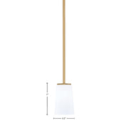 Toltec Franklin 4.5in 1-Light Mini Pendant | New Age Brass and White Opal Glass | Kitchen Island & Breakfast Bar | 4.5 x 7 in | Model 1201-NAB-261