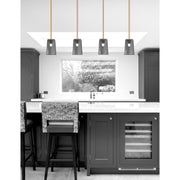 Toltec Franklin 4.5in 1-Light Mini Pendant | New Age Brass and Smoke Bubble Glass | Kitchen Island & Breakfast Bar | 4.5 x 7 in | Model 1201-NAB-262