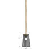 Toltec Franklin 4.5in 1-Light Mini Pendant | New Age Brass and Smoke Bubble Glass | Kitchen Island & Breakfast Bar | 4.5 x 7 in | Model 1201-NAB-262