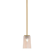 Toltec Franklin 4.5in 1-Light Mini Pendant | New Age Brass and Amber Gradient Glass | Kitchen Island & Breakfast Bar | 4.5 x 7 in | Model 1201-NAB-263